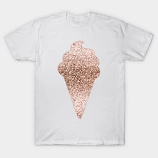 Ice cream - rose gold glitter T-Shirt